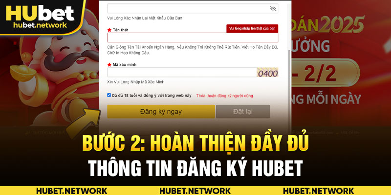 Bước 2: Hoàn hiện đầy đủ các thông tin